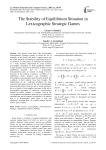 The Stability of Equilibrium Situation in Lexicographic Strategic Games