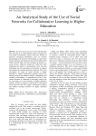 An Analytical Study of the Use of Social Networks for Collaborative Learning in Higher Education