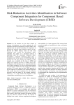 Risk Reduction Activities Identification in Software Component Integration for Component Based Software Development (CBSD)