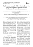 Performance analysis of convolution code with variable constraint length in shallow underwater acoustic communication