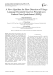 A new algorithm for skew detection of telugu language document based on principle-axis farthest pairs quadrilateral (PFPQ)