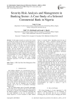Security risk analysis and management in banking sector: a case study of a selected commercial bank in Nigeria