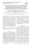 Natural language processing based hybrid model for detecting fake news using content-based features and social features