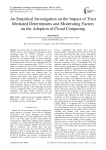 An empirical investigation on the impact of trust mediated determinants and moderating factors on the adoption of cloud computing