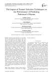 The impact of feature selection techniques on the performance of predicting Parkinson’s disease