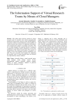 The information support of virtual research teams by means of cloud managers