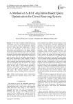 A method of A-BAT algorithm based query optimization for crowd sourcing system
