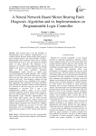 A neural network based motor bearing fault diagnosis algorithm and its implementation on programmable logic controller