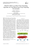 MLRTS: multi-level real-time scheduling algorithm for load balancing in fog computing environment