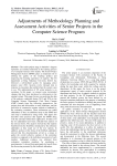 Adjustments of methodology planning and assessment activities of senior projects in the computer science program