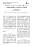 Predictive analytic game-based model for Yoruba language learning evaluation