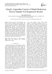 Genetic algorithm control of model reduction passive quarter car suspension system