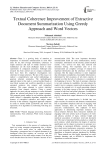 Textual coherence improvement of extractive document summarization using greedy approach and word vectors