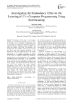 Investigating the redundancy effect in the learning of C++ computer programming using screencasting