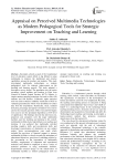 Appraisal on perceived multimedia technologies as modern pedagogical tools for strategic improvement on teaching and learning