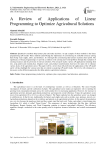 A Review of Applications of Linear Programming to Optimize Agricultural Solutions