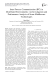 Inter-Process Communication (IPC) in Distributed Environments: An Investigation and Performance Analysis of Some Middleware Technologies
