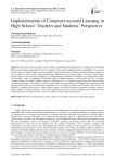 Implementation of Computer-assisted Learning in High School: Teachers and Students’ Perspective