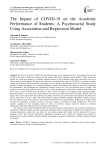The Impact of COVID-19 on the Academic Performance of Students: A Psychosocial Study Using Association and Regression Model