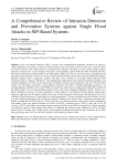 A Comprehensive Review of Intrusion Detection and Prevention Systems against Single Flood Attacks in SIP-Based Systems