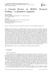A Concept Review on MOOCs Research Findings – A Qualitative Approach