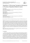 Algorithm of Processing Navigation Information in Systems of Quadrotor Motion Control