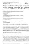 Analysis and Design of Geographic Information Systems Mapping Agricultural and Plantation Locations in Melak District, Kutai Barat Regency